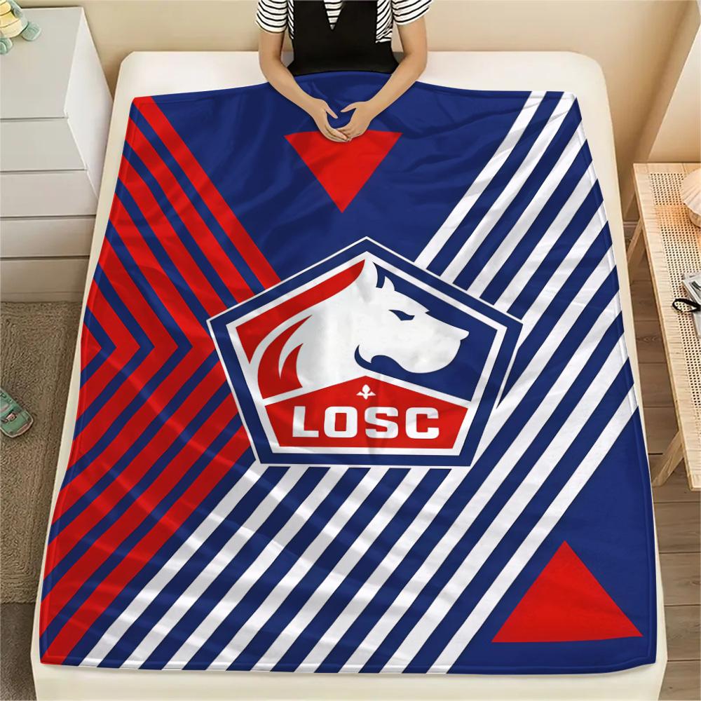 1Pc LOSC Lille Print Flannel Blanket High Quality Warm Comfortable Cover for All Seasons Perfect for Gifts Home Decor