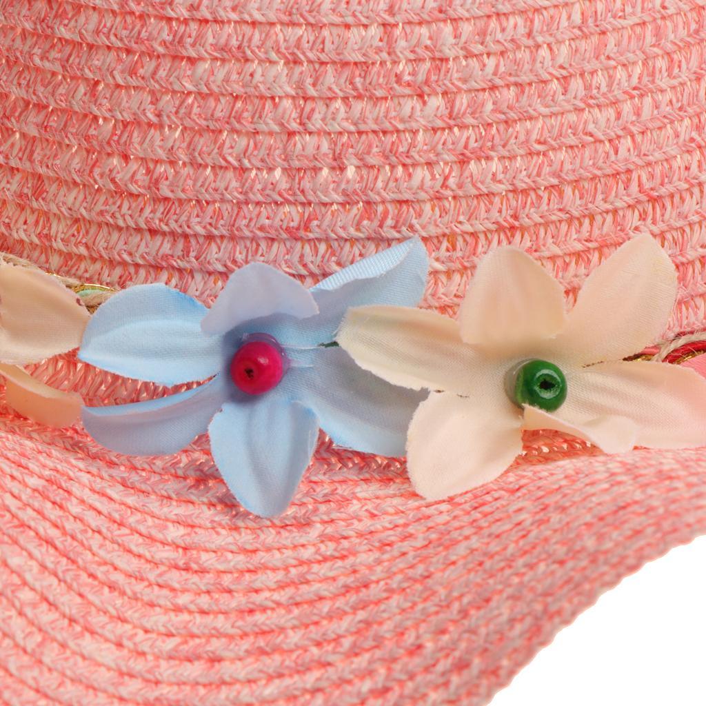 Women Girls Beach Floppy Foldable Sun Hat Wide Brim Straw