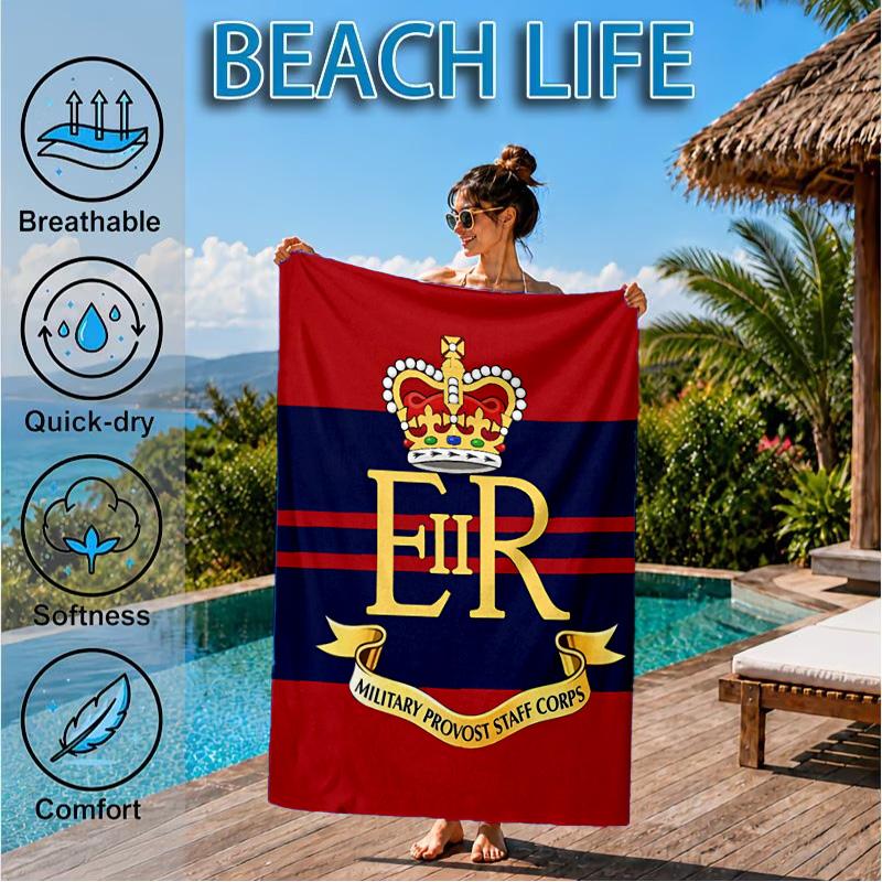 Royal Engineers Crest Emblem Beach Towel, Quick-drying, Easy to Care for, Suitable for Both Fitness and Beach Vacations,Sports Essential