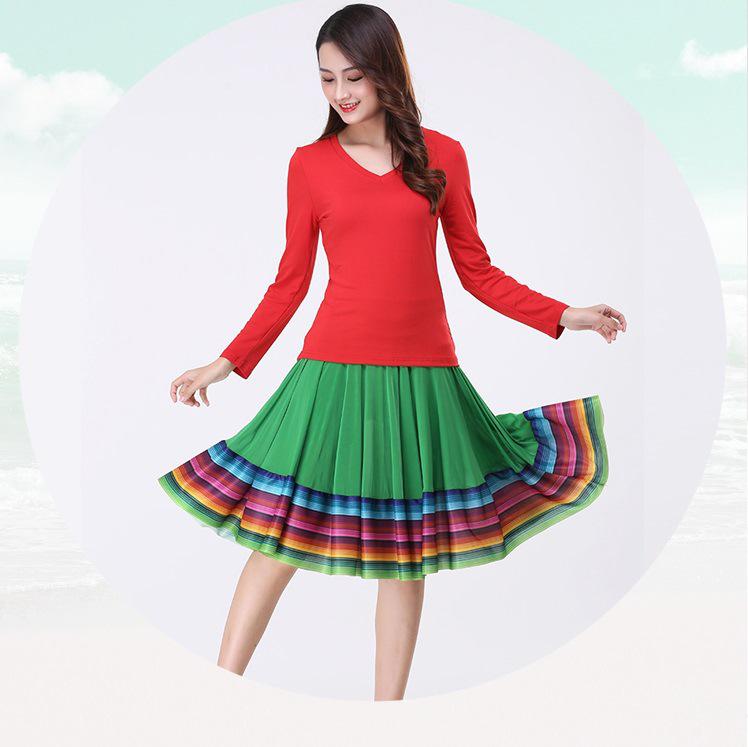 2025 Nadměrná velikost Mini sukně proti odhalení pro Square Dance - 6 metrů, Barevná móda