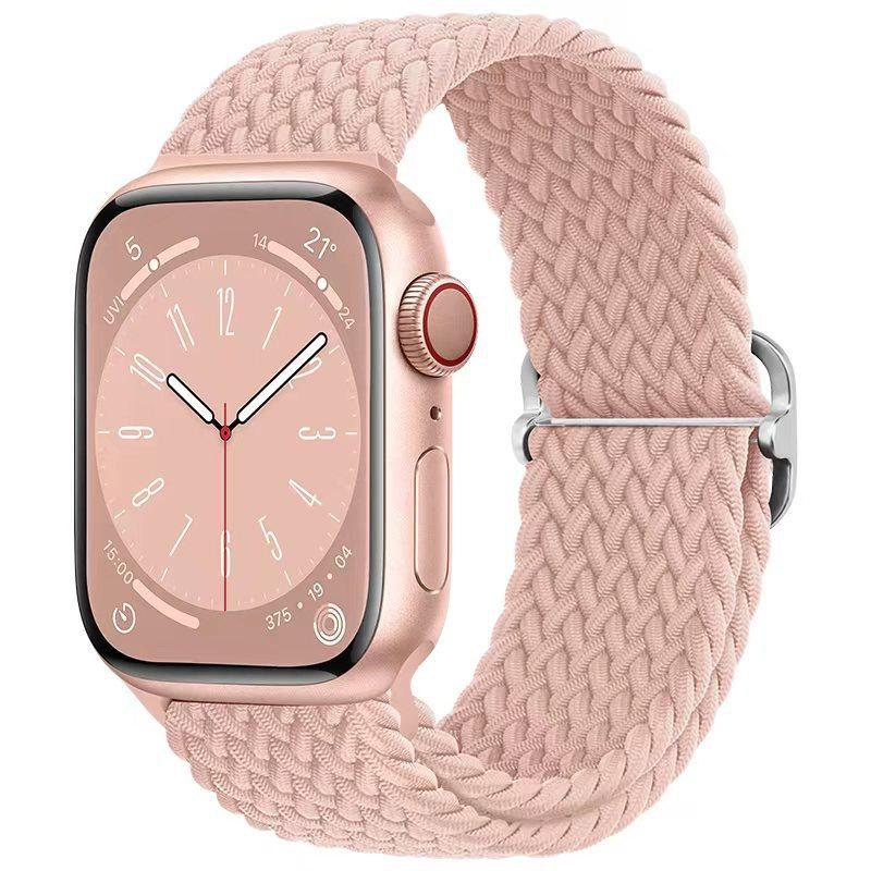 Elastic Woven Nylon Band F Smart Apple Watch Band 40 41 44 45MM Iwatch SE8 7 5 6 , Alloy Buckle Sport Soft Breathable Accessories Strap Blet Bracelet