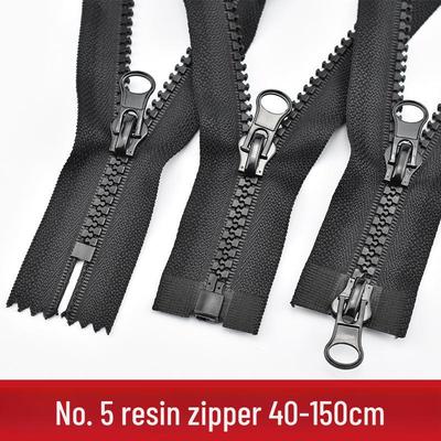 Fermeture éclair en résine noire à double curseur pour vestes – Non. 5 Long Double-Ouverture