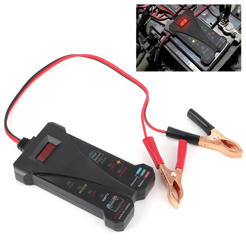 12V Digital Battery Tester Charging Stytem Analyzer Voltage Alternator Output Test WLCD Display