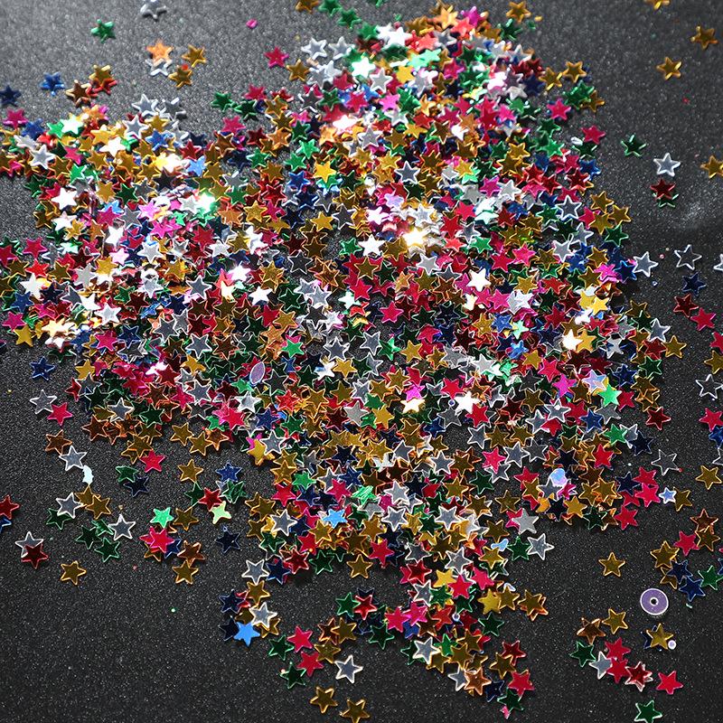 Colorful Nail Art Stickers with Stars & Letters - DIY Glitter Ornaments