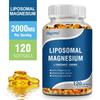Liposomal Magnesium 2000mg Magnesium Supplement with Vitamins D3 and K2 Brain and Bone Health Muscle Relaxation Non-GMO 1 Pcs 60 Tablets