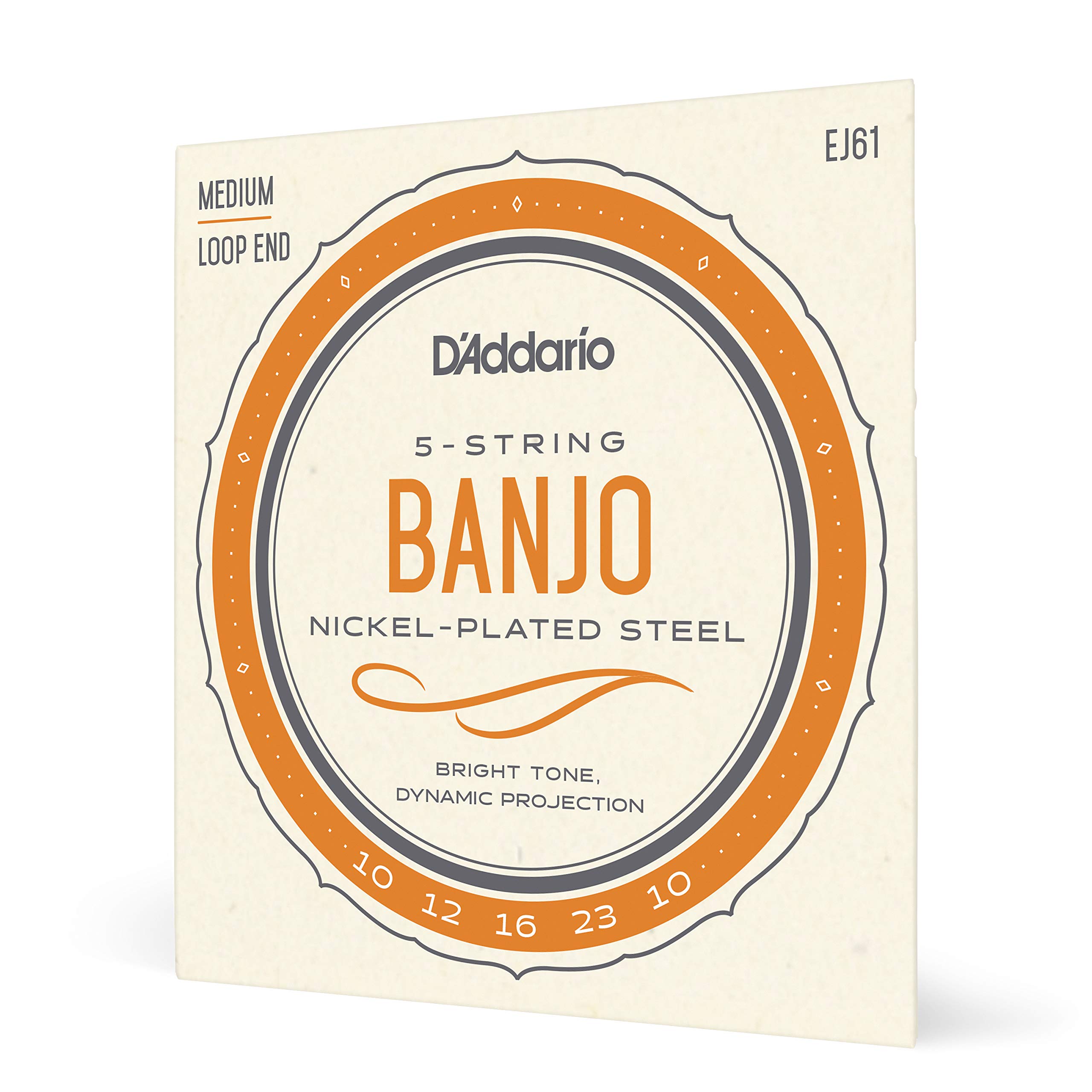 

D Addario Banjo Strings, Nickel, Medium, 5-String, .010-.023, EJ61