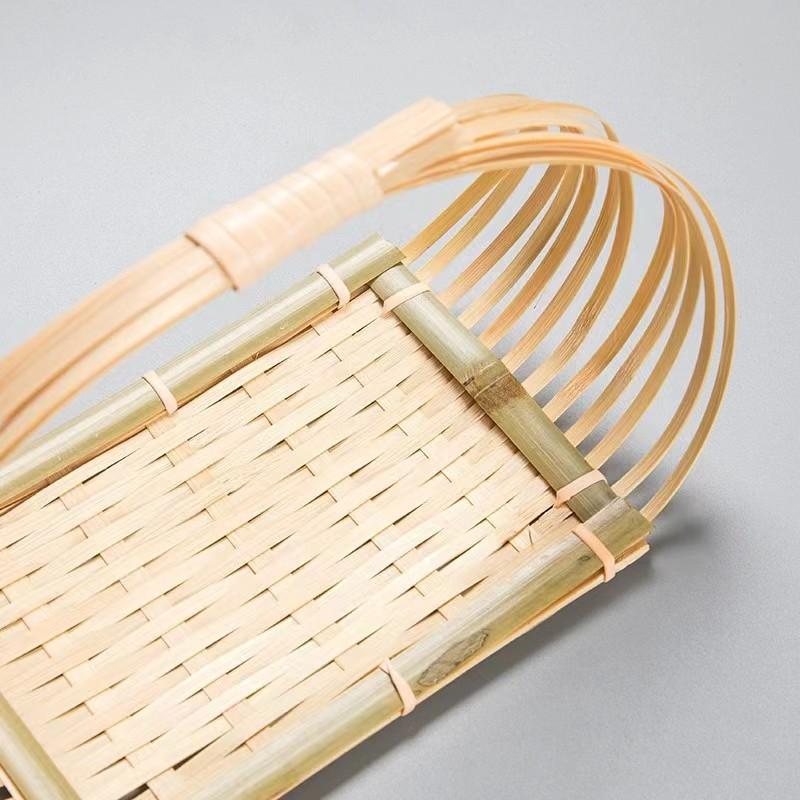 Fruit Basket Engagement Decoration Bamboo Woven Fruit Tray Hand-arranged Multilayer Storage Basket Pastry Creative Bamboo Basket