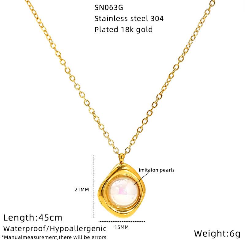 Торговый темперамент Имитация жемчуга Титановая сталь Ожерелье Женское Высокий смысл Нержавеющая сталь Ключичная цепочка