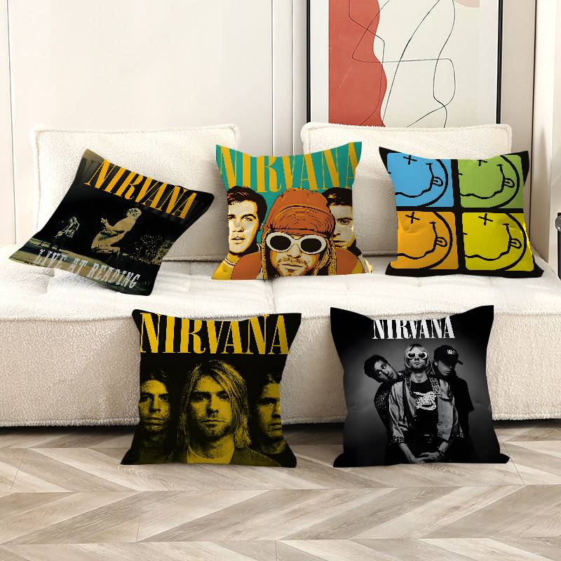 Band N-Nirvana Personalized picture text home decorative pillows Household Gifts 45x45cm