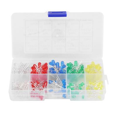 200 pezzi 3 mm 5 mm rosso giallo bianco verde blu assortimento diodi LED emettitori kit luce set