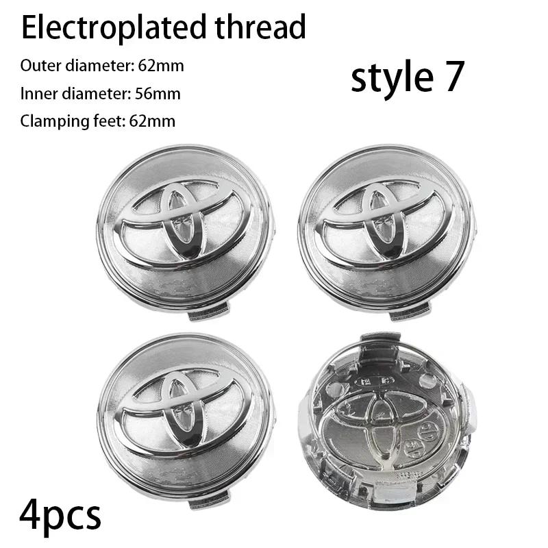 4pcs 62mm Car Styling Wheel Hub Center Caps Rim Cover Badge For Toyota Corolla Yaris CHR Rav4 Highlander Avalvn Camry accessory