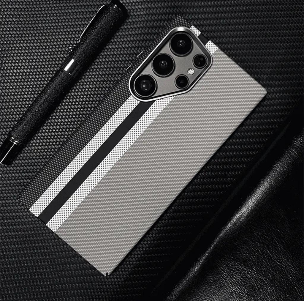 Kevlar carbon fiber pattern magnetic phone case for Samsung s25ultra ultra-thin S24 protective case PC hard case
