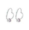 Sparkling Heart Hoop Earrings 925 Silver Heart Earring Glitter Zircon Large Circle Earrings Women Fine Jewelry Present