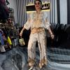 New Summer Fashion 3D Printed Floral Baseball Shirt & Pants Set with Drawstring