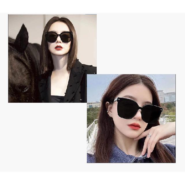 Korean-style fashionable high-definition polarized square-frame sunglasses for women, with a high-end feel, slimming effect for large faces, and UV