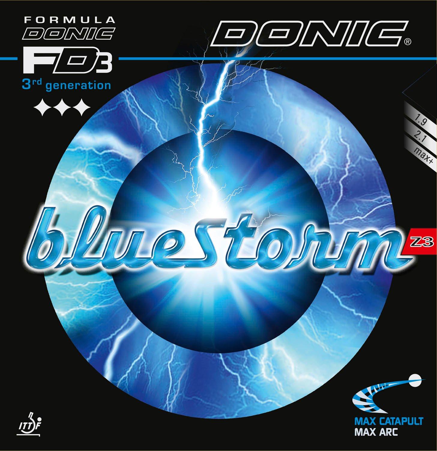 

DONIC Blue Storm Z1 AL086 Table Tennis Black Size Rubber, (AB), 2.1
