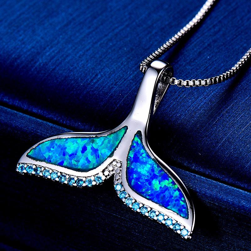 Wish European and American marine life fishtail pendant women's small fresh simple personality collarbone chain
