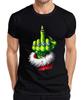 Grinch Middle Finger Christmas Cheeky Gift Glitter Unisexs Tshirt