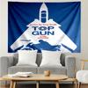 Top Gun Print Tapestry, Backdrop, Easy Setup, Ideal for Bedroom, Office & Living Room, with Aesthetic Wall Hanging Decor.
