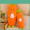 Cute Orange Carrot Rabbit Plush Cushion Fluffy Down Cotton Hugging Pillow Girls Gift