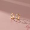 925 Sterling Silver Petite Inlaid Zircon Geometric Rhombus Earrings for Women Simple Temperament Ear Jewelry Wholesale