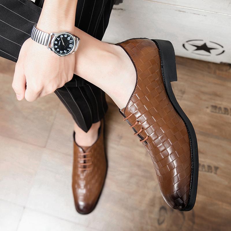 New men's leather shoes Fashionable minimalist style Wedding Trend Outdoor Leisure Business Office Men's Shoes Plus Size 46