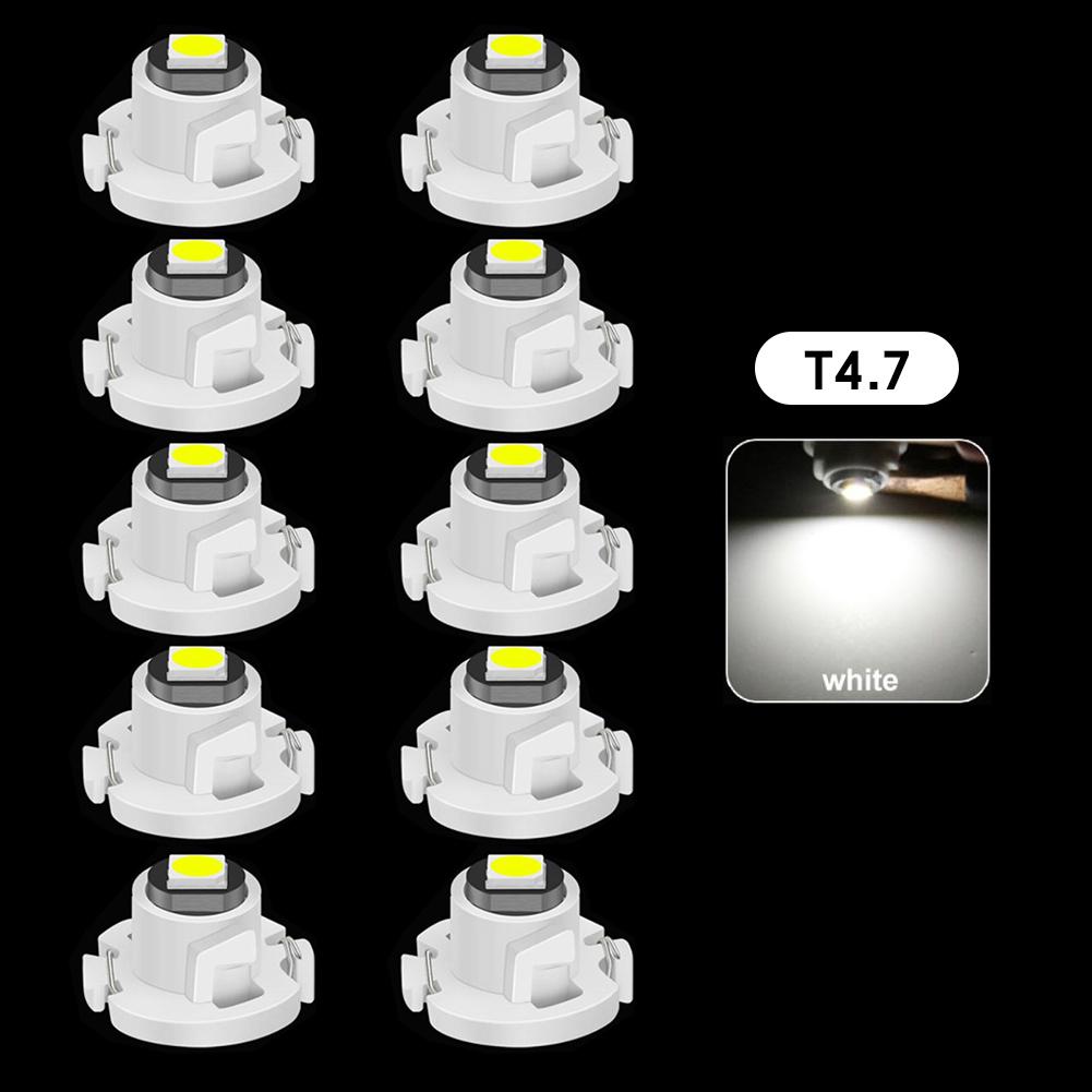 10Pcs Car Interior Indicator Lights Wedge Dashboard Warming Instrument Light T3 LED T4.2 T4.7 Led Bulb Canbus 3030SMD 12V Auto Lamp