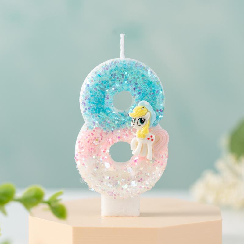 Cartoon Creative DIY Birthday Party Atmosphere Digital Candle 0-9 Decorative Ornaments Crafts