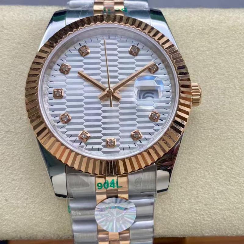 Orologio da uomo automatico Lao Jia Hao Shi 41mm con data, quadrante a quadri e design casual alla moda.