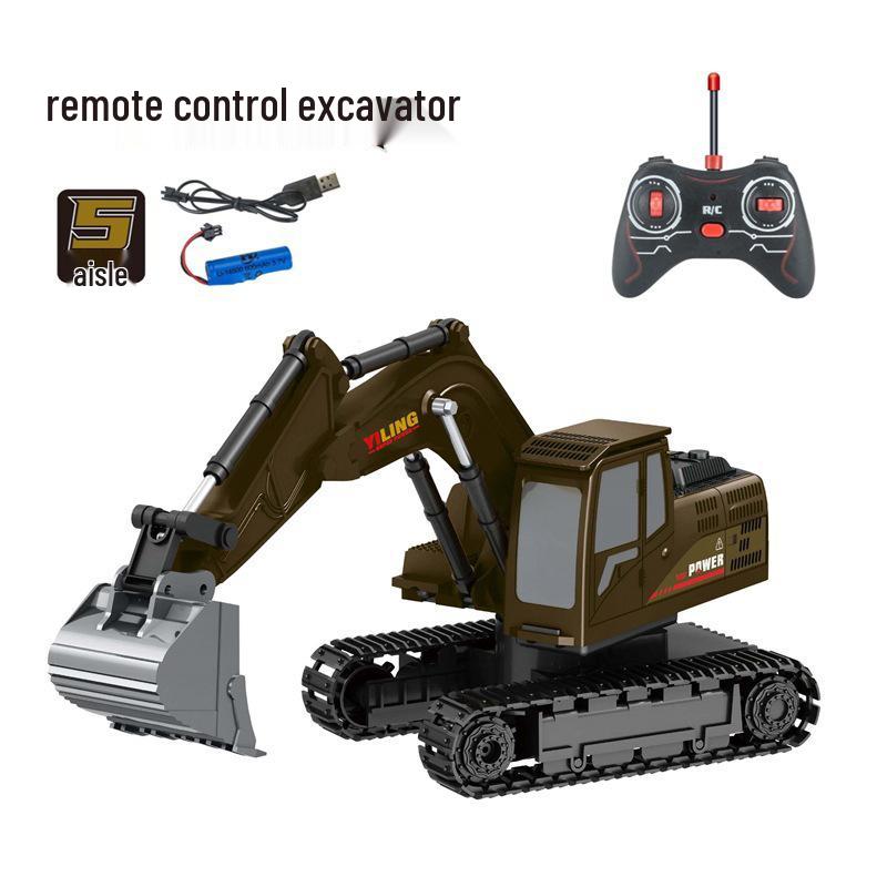 Alloy Remote Control Excavator Digger Vehicle Toy Bulldozer for Kids - Free Shipping