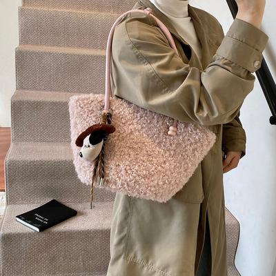 Autumn and Winter Large-capacity Lamb Furry Bag Women's 2025 New Fashion Commuter Shoulder Underarm Bag Furry Bag