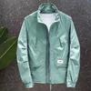 Autumn Men's Casual Sports Breathable Outdoor Solid Color Stand Collar Regular Jacket Loose Type Other Material