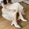 Autumn with Hanfu cheongsam single shoes retro embroidery thick heel high heels women's Mary Jane shoes