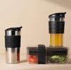 BODUM Travel Press Set Portable Coffee Stainless Immersion French Press Coffee Outdoor Use Maker, 350ml, Off-White, Steel, Double-Walled, Insulated,