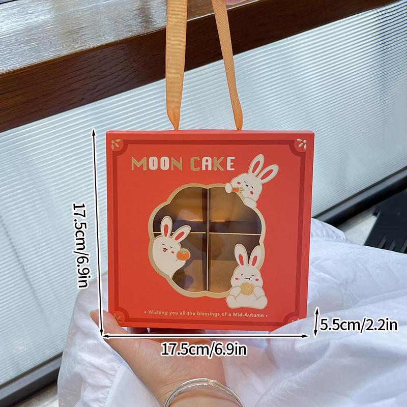 5pcs Mooncake Packaging Box Mid-Autumn Festival Mooncake Packing Material Square Moon Cake Tray Moon Festival Gift Container Box