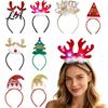 Led Light Christmas Headband Up Headbands, Shiny Glitter Santa Hat Tree Reindeer Antler Hairbands, Gift for Girls Boys LED Glowing Xmas Head