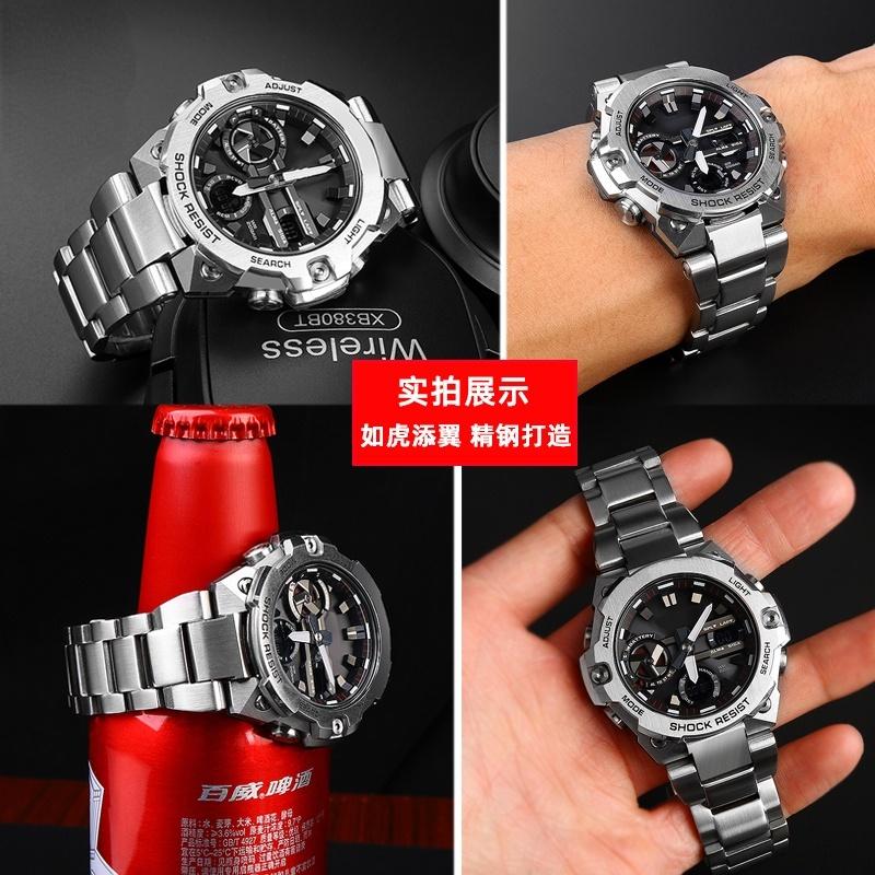 Per orologio Casio G-shock Uomo Acciaio Cuore GST-B400-1A Braccialetto curvo in acciaio inossidabile Nuovi cinturini per orologi Un cinturino modificato