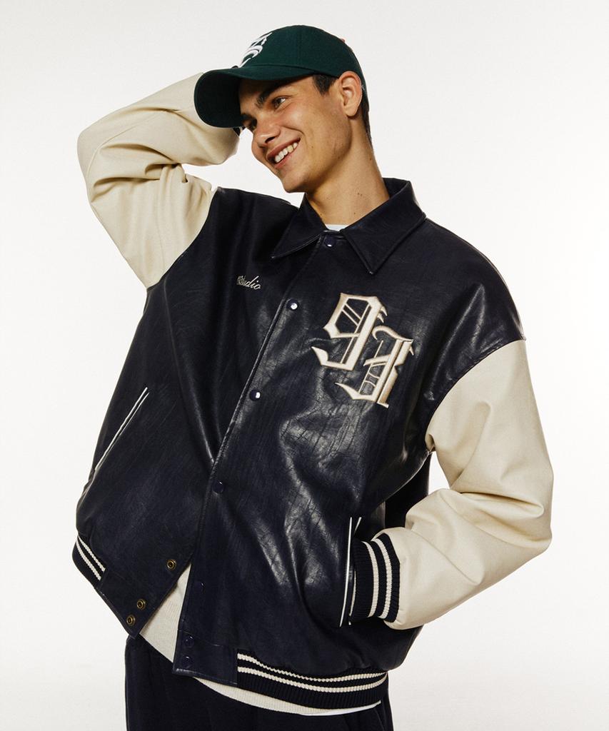 1993Studio Vintage Varsity Jacket_Navy