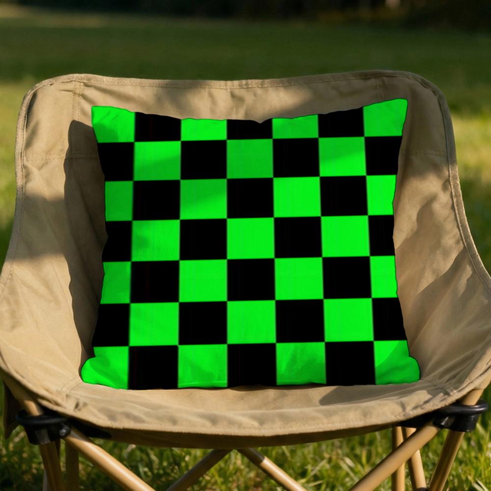 Classic Checkered Square Cushion Cover Soft Reversible  Durable Pillow Cover  MultiScene Use for Home  Car Daily Comfort