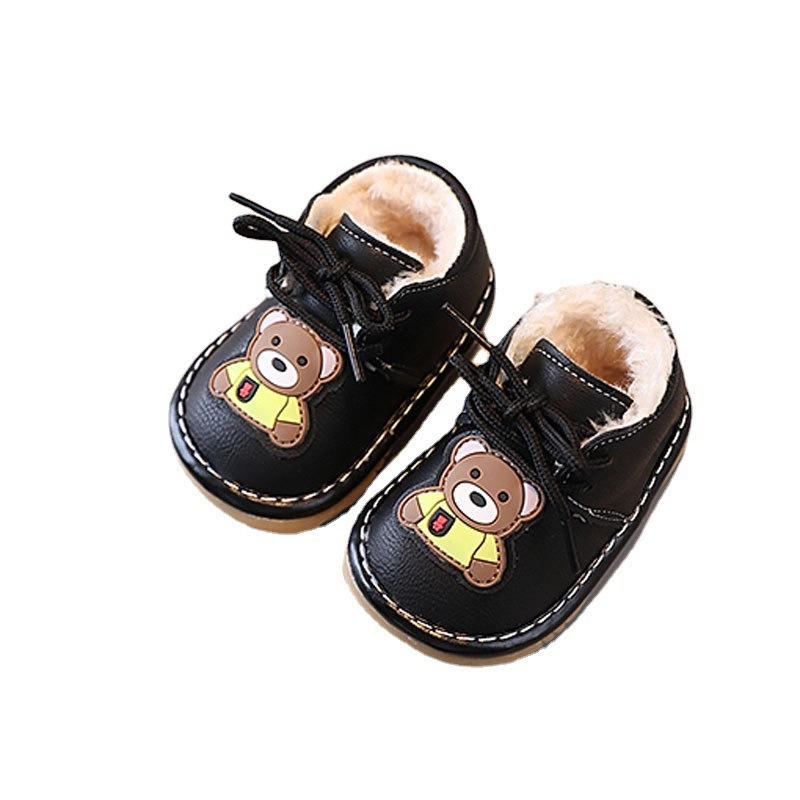 Baby Winterstiefel für Jungen & Mädchen im Alter von 1-3 Jahren Fleecegefüttert & Verdickt Weichsohlige Quetschschuhe für Kleinkinder