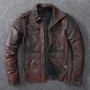 Vintage Do Old Head Layer Cowhide Leather Coat Men's Lapels Retro Leather Jacket Jacket Trend