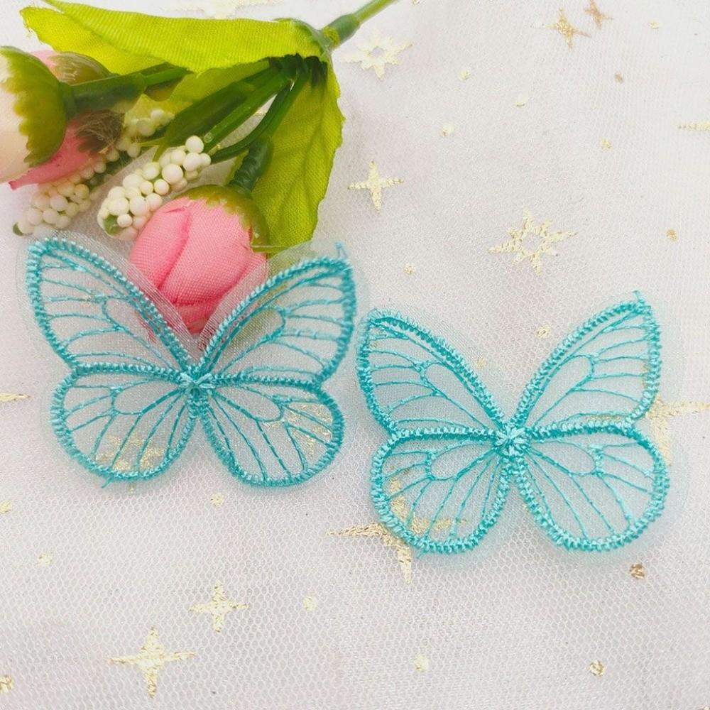 Supplies Colorful Knitting Material Embroidered Mesh Butterfly Hat Patches Headwear Accessories
