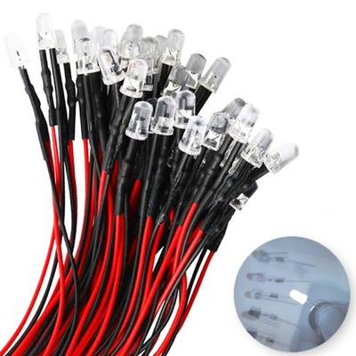LED with Dedicated for Diorama Model and Includes Chip Warm DIY High-Brightness Bullet-Shaped Wiring, 12V, Mount, White, Lighting, Trains, Buildings,