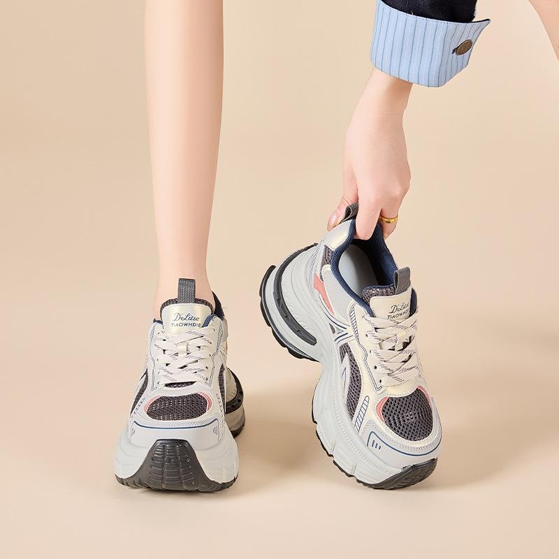 

Small breathable mesh thick-soled women s spring and summer new fashion casual sports shoes women s versatile 35 рожевий