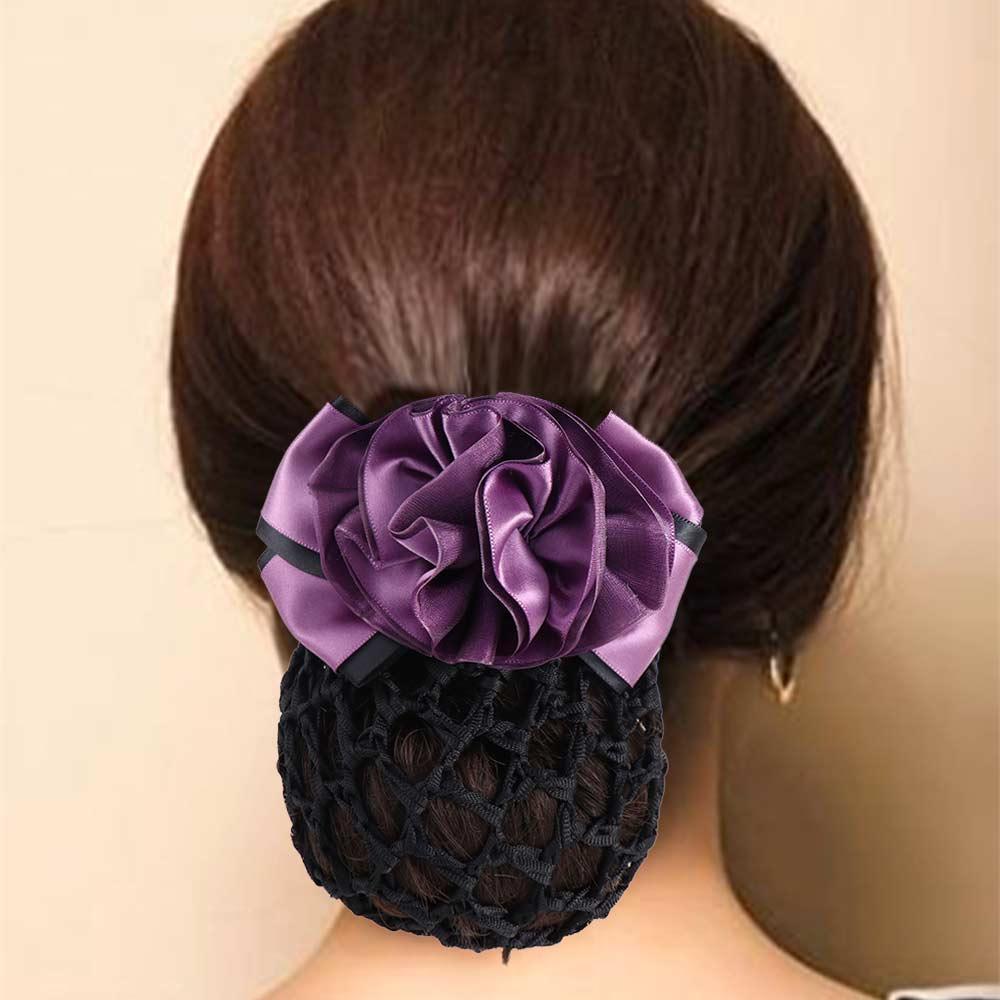 Headwear Hotel Female Nurse Hairgrips Cover Net Korean Bun Snood Floral Spring Clip Ponytail Clip