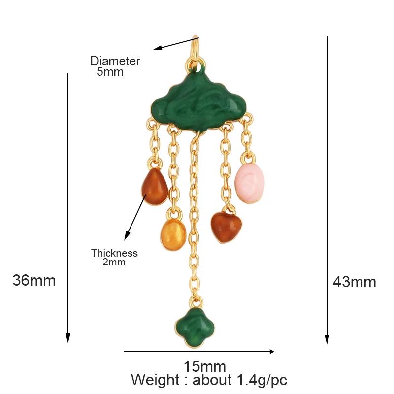 New Trendy Shining Space Sun Moon Star Charm Pendant, Gold Inlaid Cubic Zirconia Jewelry Necklace Bracelet Making Supply L44