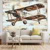 2D plane, retro aircraft background fabric, classic aviation theme, suitable for bedrooms, living rooms, polyester fiber