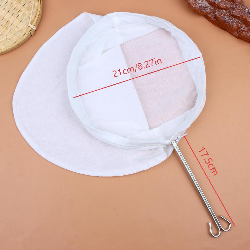 Filtro de Té Reutilizable de Algodón Fino con Mango Desmontable de Acero Inoxidable para Té con Leche Café Té de Frutas Cafetería Casera Preparación de Bebidas