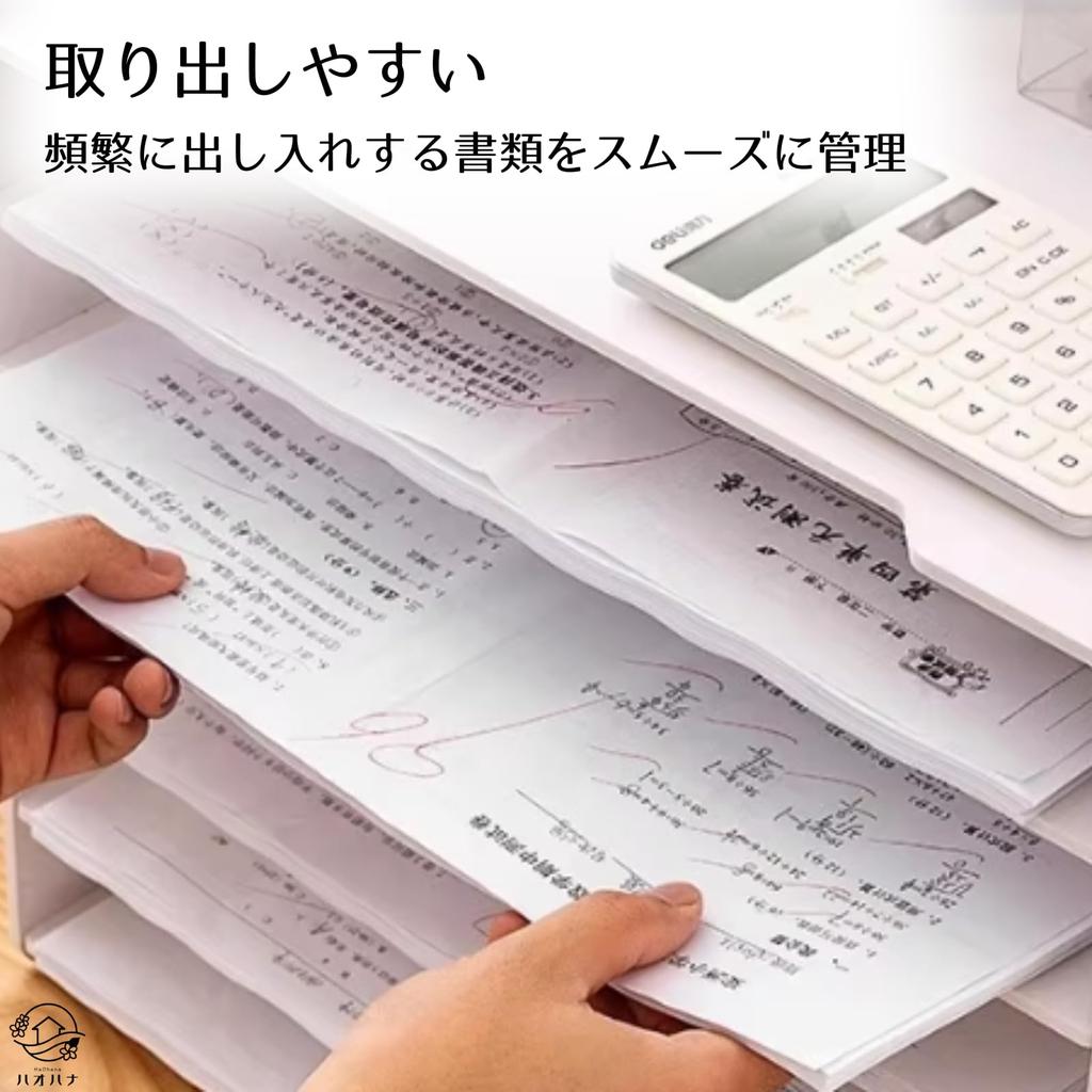 HaOhana Document Tray, Document Case, Box, A4, 5 Tiers, Horizontal Storage, Shelf, Storage, Organization, Space-Saving, Desktop, Desk
