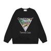 Casa Tennis Club Grafikprint Rundhals-Sweatshirt Unisex Lockere Passform Langarm Baumwoll-Oberteil Freizeitkleidung